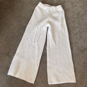 White knit lounge wear pants